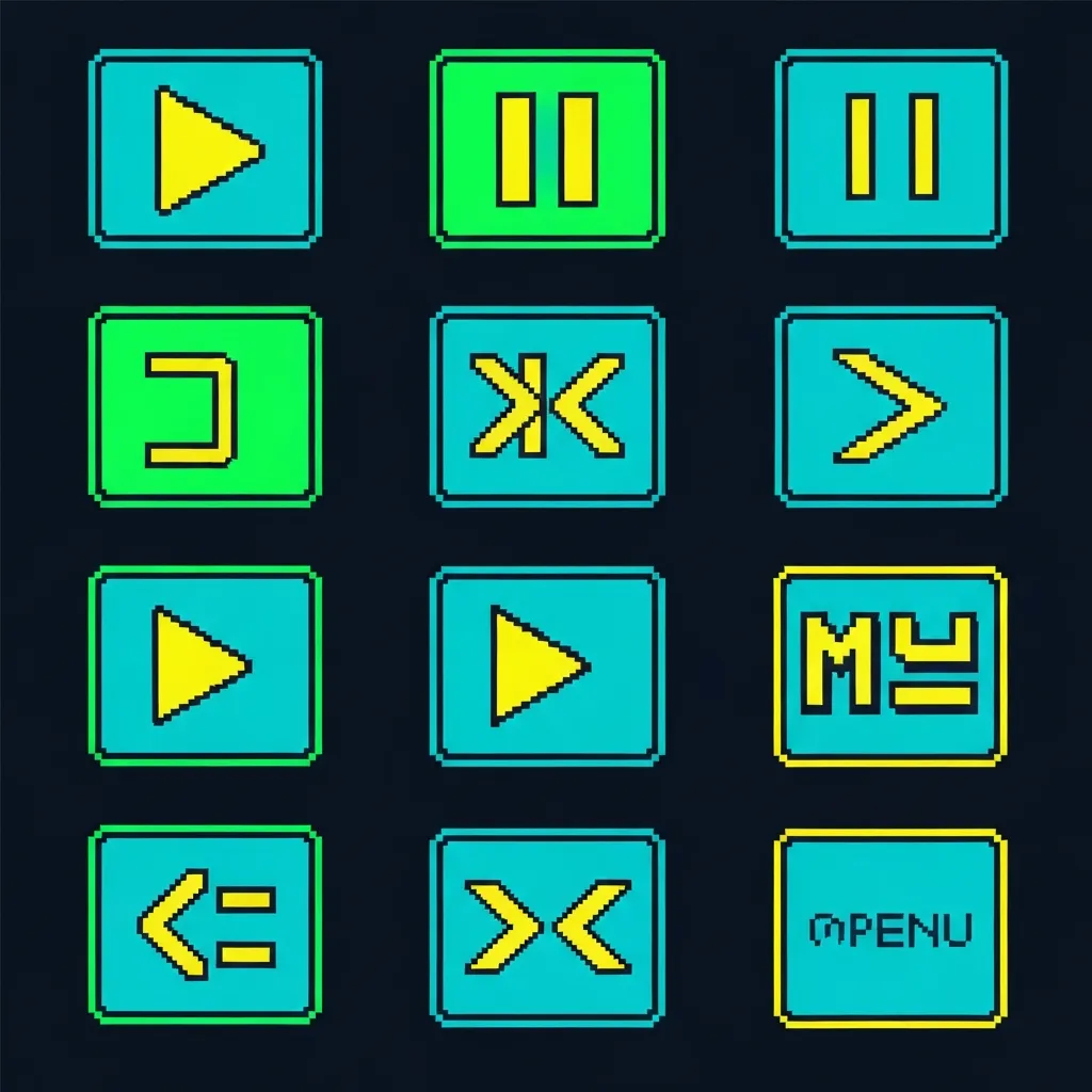 Pixel art UI icons